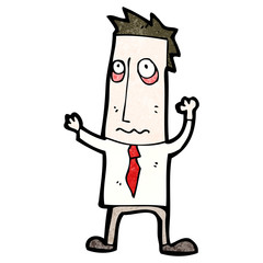 cartoon stressed out businessman