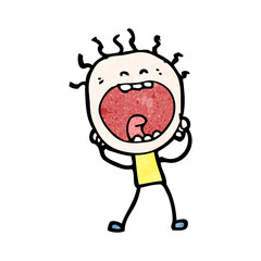 cartoon screaming doodle man