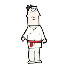 cartoon karate man