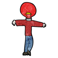 cartoon man with red light bulb head