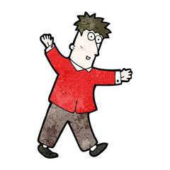 cartoon man balancing man