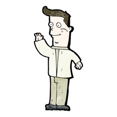 cartoon waving man