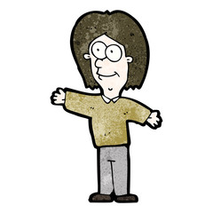 cartoon waving man
