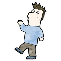 cartoon waving man