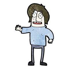 cartoon man reaching out