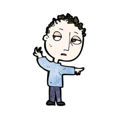 cartoon pointing boy