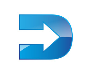 direct arrow letter icon logo D