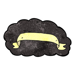 cartoon cloud with scroll banner