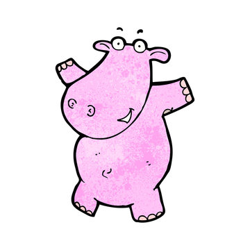 cartoon pink hippo