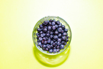 blueberries in the glass