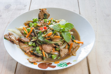 stir-fried pork and basil,thai cuisine