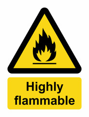 Highly flammable sign - obrazy, fototapety, plakaty