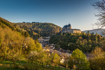 Naklejka premium Medieval Castle Vianden, build on top of the mountain in Luxembo