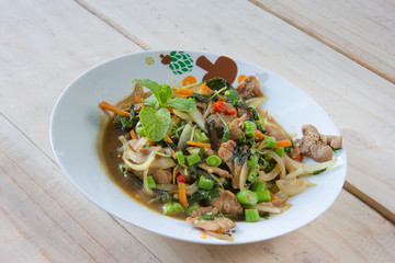 stir-fried pork and basil,thai cuisine