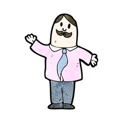 cartoon waving man