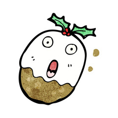 cartoon christmas pudding