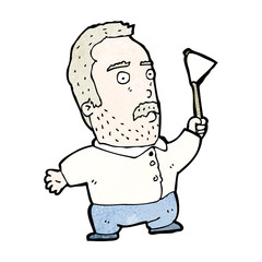 cartoon man waving white flag