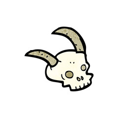 cartoon horned skull