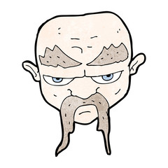cartoon man with long mustache