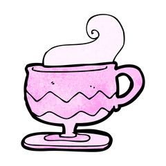 cartoon hot cup of tea