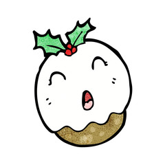cartoon christmas pudding