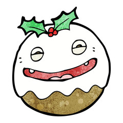 cartoon christmas pudding