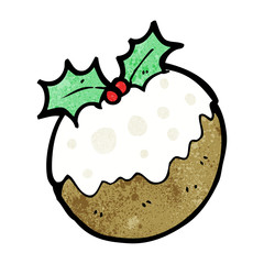 cartoon christmas pudding