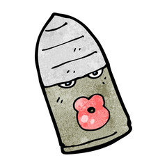 cartoon bullet with face