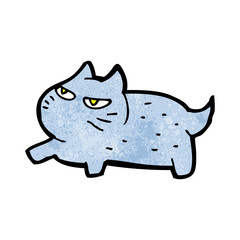 cartoon angry little cat