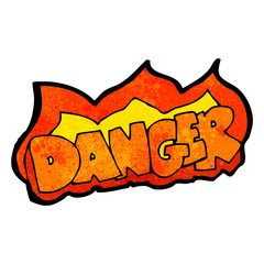 cartoon danger sign