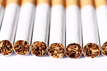 Cigarettes.
Cigarettes isolated on a white background.