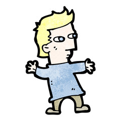 cartoon short blond man