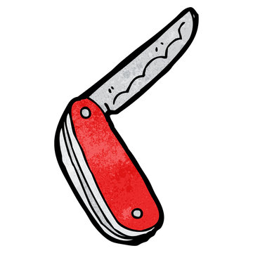 red pocket knife cartoon style clip art preview