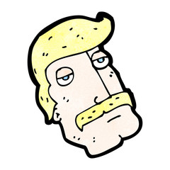 cartoon blond mustache man