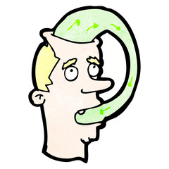 cartoon man eating his words