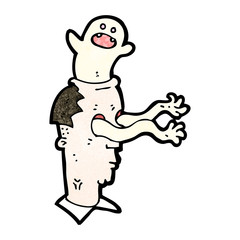 cartoon man possessed by ghosts