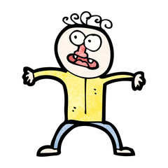 cartoon frightened man