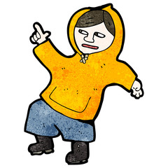 cartoon boy in hooded top