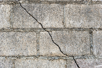 cracked cement block wall