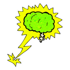 glowing brain cartoon