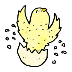 cartoon hatching bird