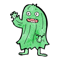 cartoon waving monster