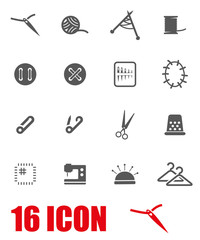 Obraz premium Vector grey sewing icon set