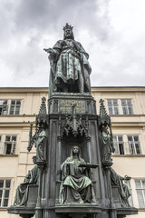 Obraz premium Statue on Charles Bridge (Karluv most, 1357). Prague, Czech Rep.