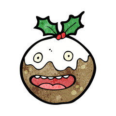christmas pudding cartoon character