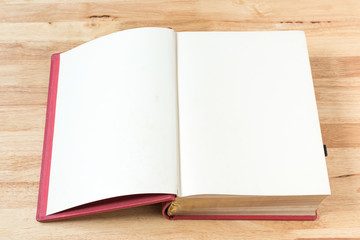 open old book on wood background