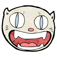 cartoon crazy cat face