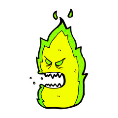 cartoon green fire monster