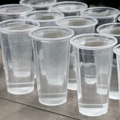 Clear plastic glass jar