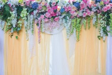 Beautiful flower decorate for wedding ceremony